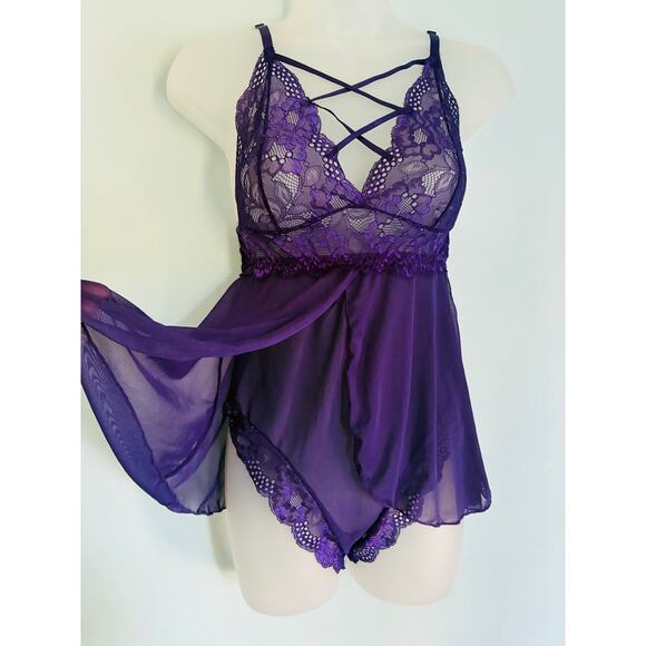 Evelust Purple Lingerie Small Sexy Romper - Picture 2 of 5